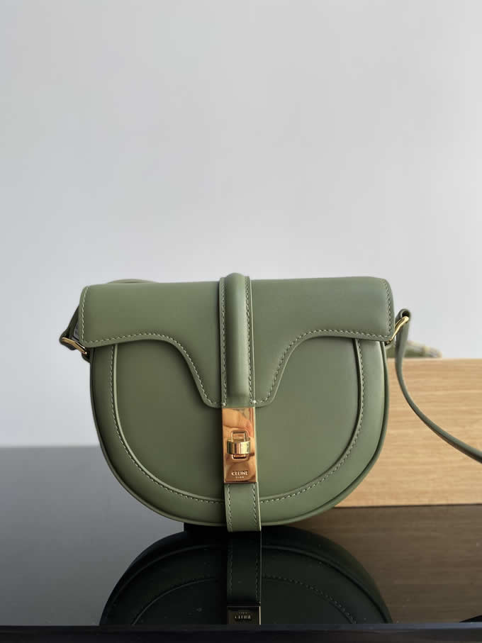 Replica New Cheap Top Quality Celine Olive Green Ebesace Shoulder Crossbody Bag